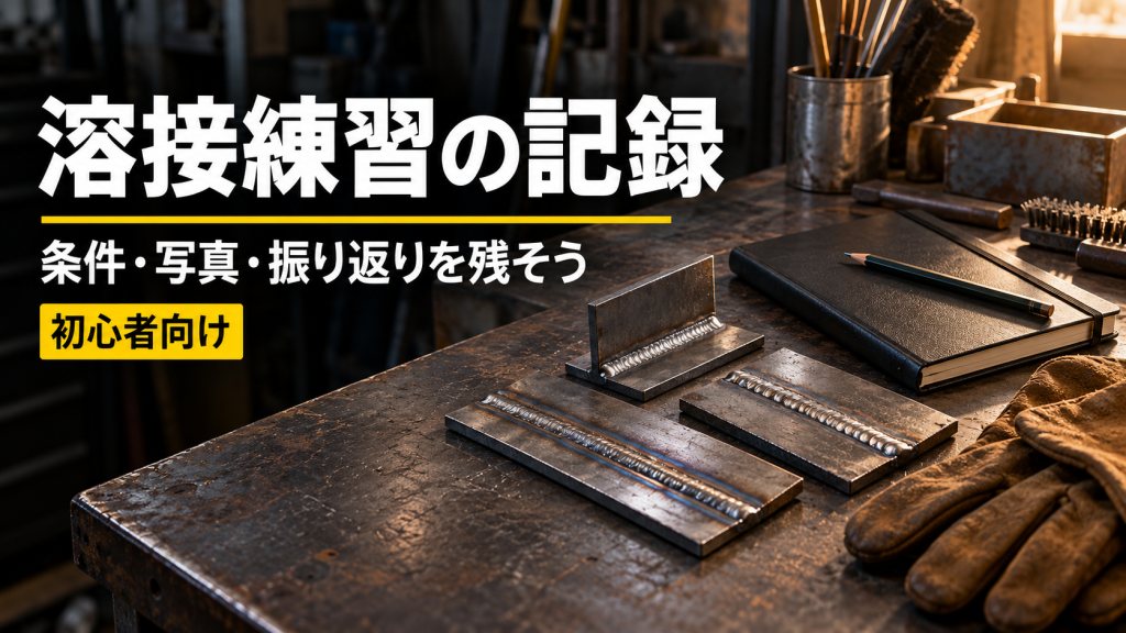 溶接練習の記録、条件・写真・振り返りを残そうと伝える初心者向け記事のタイトル画像