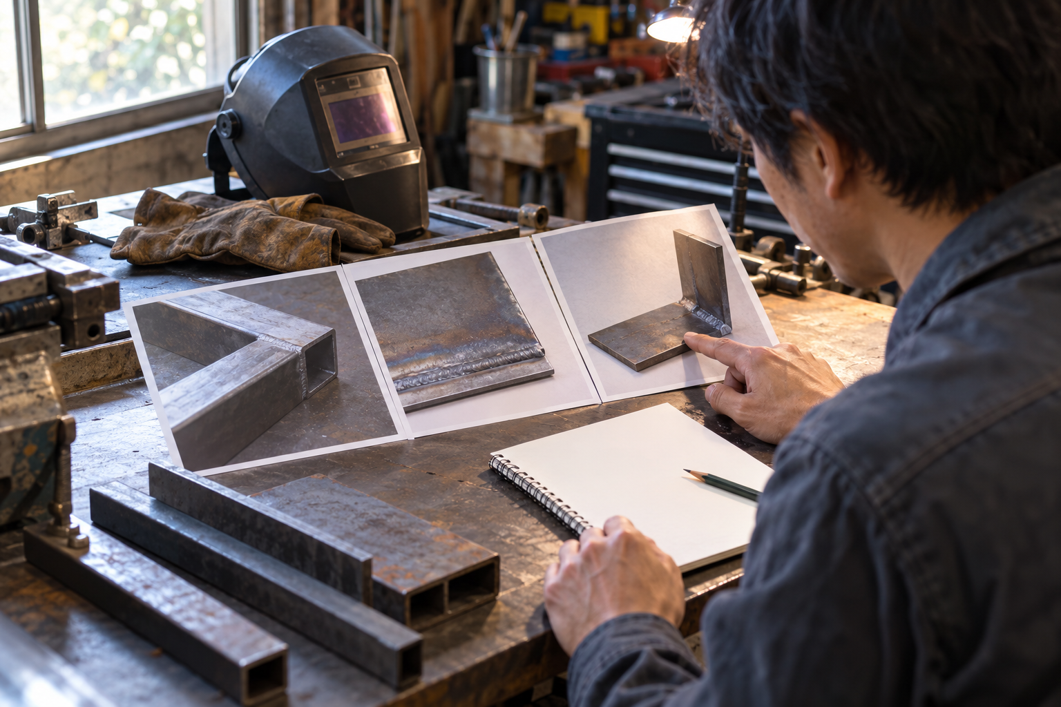 購入候補の溶接機を同じ条件で比較する作業台