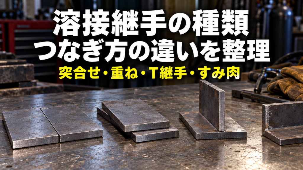 溶接継手の種類はどう違う？突合せ・重ね・T継手とすみ肉溶接の基本を整理【初心者向け】