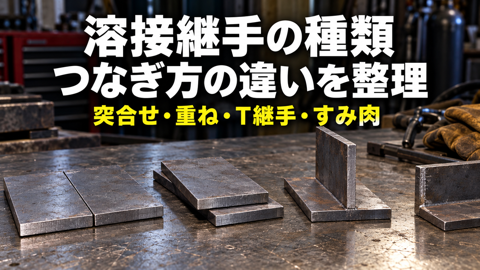 溶接継手の種類はどう違う？突合せ・重ね・T継手とすみ肉溶接の基本を整理【初心者向け】