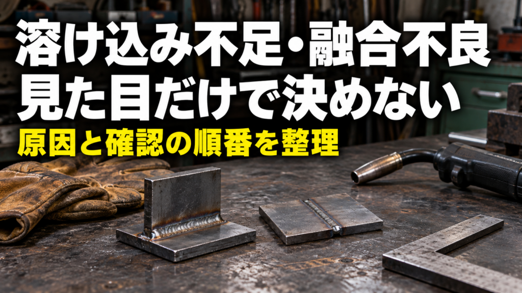 溶接の溶け込み不足・融合不良とは？見た目で決めない原因の確認方法を整理【初心者向け】