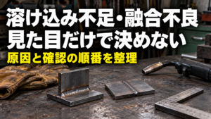 溶接の溶け込み不足・融合不良とは？見た目で決めない原因の確認方法を整理【初心者向け】