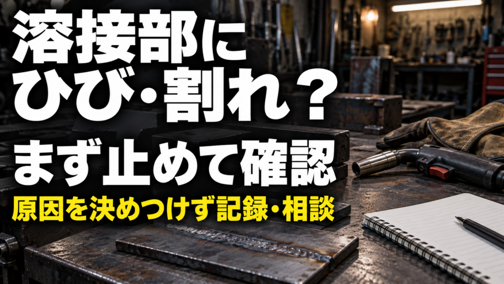 溶接部にひび・割れを見つけたら？原因の考え方と作業を止めて確認する順番【初心者向け】