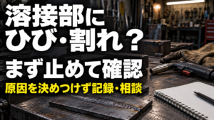 溶接部にひび・割れを見つけたら？原因の考え方と作業を止めて確認する順番【初心者向け】