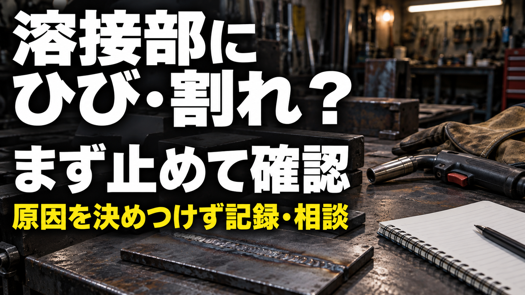 溶接部にひび・割れを見つけたら？原因の考え方と作業を止めて確認する順番【初心者向け】